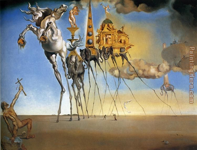 The Temptation of St. Anthony painting - Salvador Dali The Temptation of St. Anthony art painting
